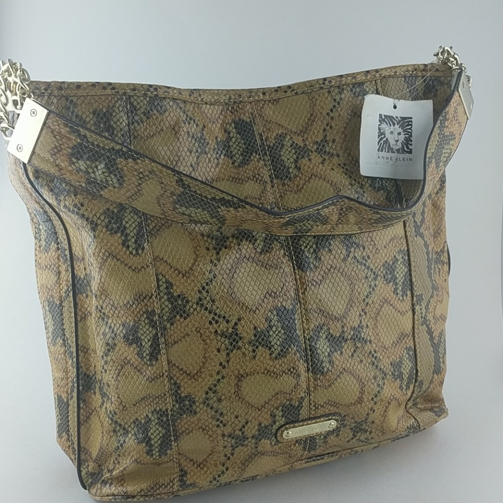Anne Klein Large Snakeskin print tote
